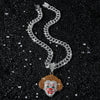 Hip Hop Clown Diamond Alloy Necklace Pendant Jewelry With Cuban Chain