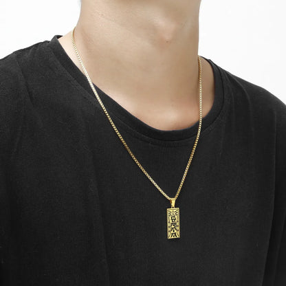 Hip-Hop Color Block 304 Stainless Steel Chain 18K Gold Plated Unisex Pendant Necklace