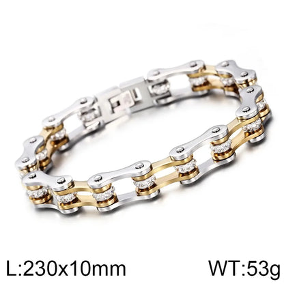 Hip-Hop Color Block Titanium Steel Irregular 18K Gold Plated Men'S Bracelets