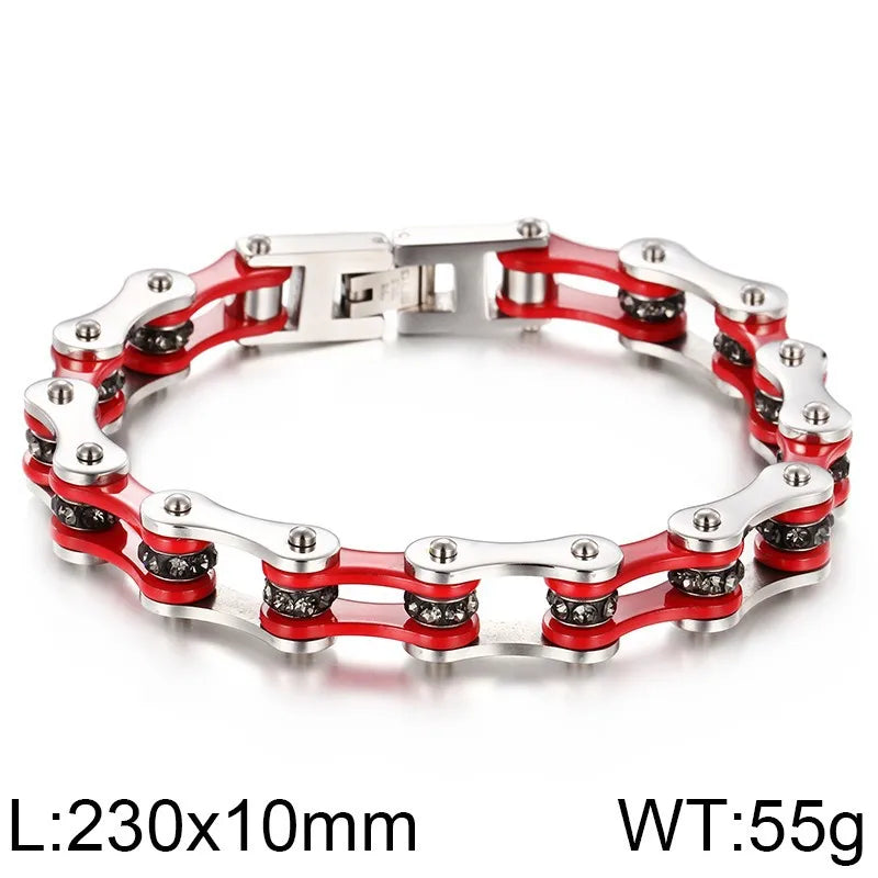 Hip-Hop Color Block Titanium Steel Irregular 18K Gold Plated Men'S Bracelets