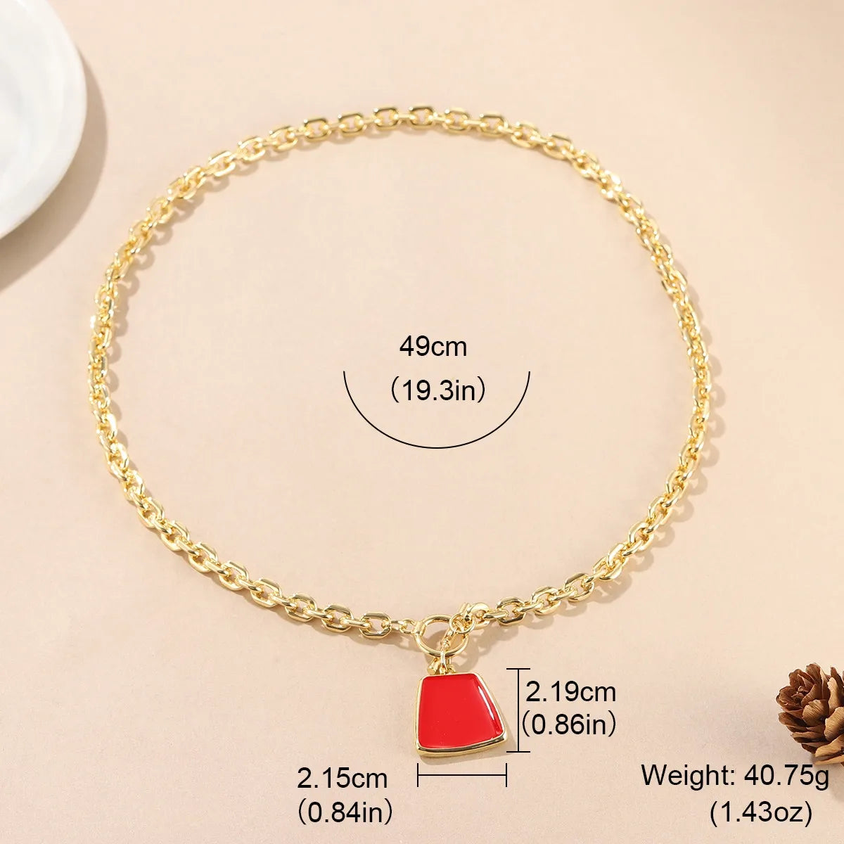 Hip-Hop Cool Style Geometric 18K Imitation Gold Zinc Alloy Wholesale Pendant Necklace