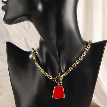 Hip-Hop Cool Style Geometric 18K Imitation Gold Zinc Alloy Wholesale Pendant Necklace