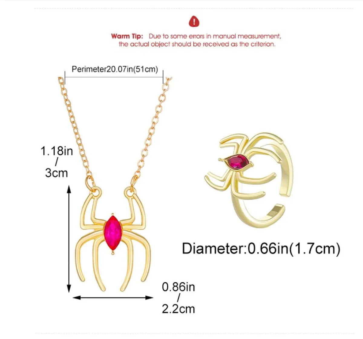 Hip-Hop Cool Style Heart Shape Flower Spider Artificial Crystal Alloy Women'S Jewelry Set