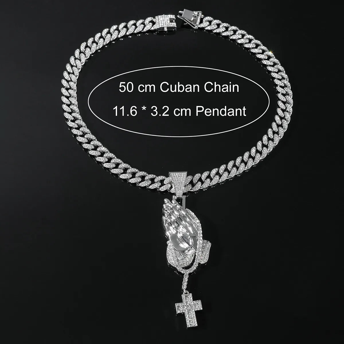 Hip-Hop Cross Alloy Inlay Rhinestones Men'S Pendant Necklace