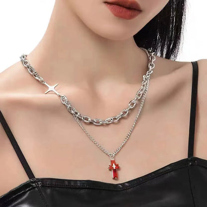 Hip-Hop Cross Alloy Titanium Steel Wholesale Pendant Necklace