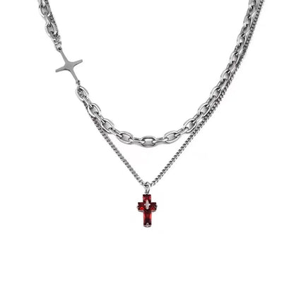 Hip-Hop Cross Alloy Titanium Steel Wholesale Pendant Necklace