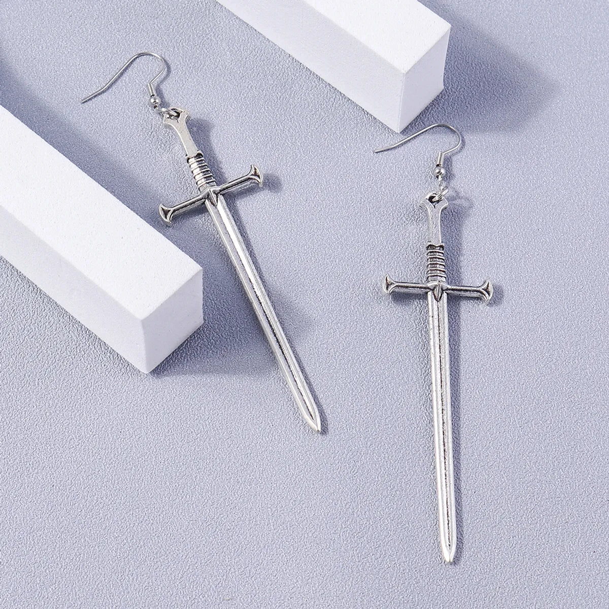 1 Pair Hip-hop Cross Alloy Drop Earrings