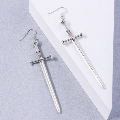 1 Pair Hip-hop Cross Alloy Drop Earrings