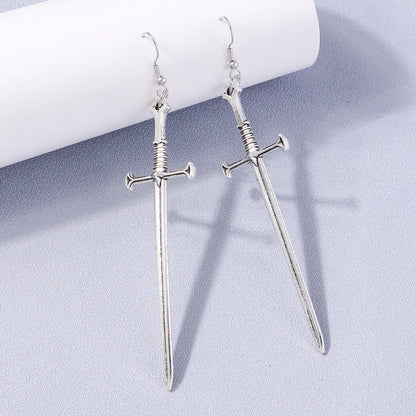 1 Pair Hip-hop Cross Alloy Drop Earrings