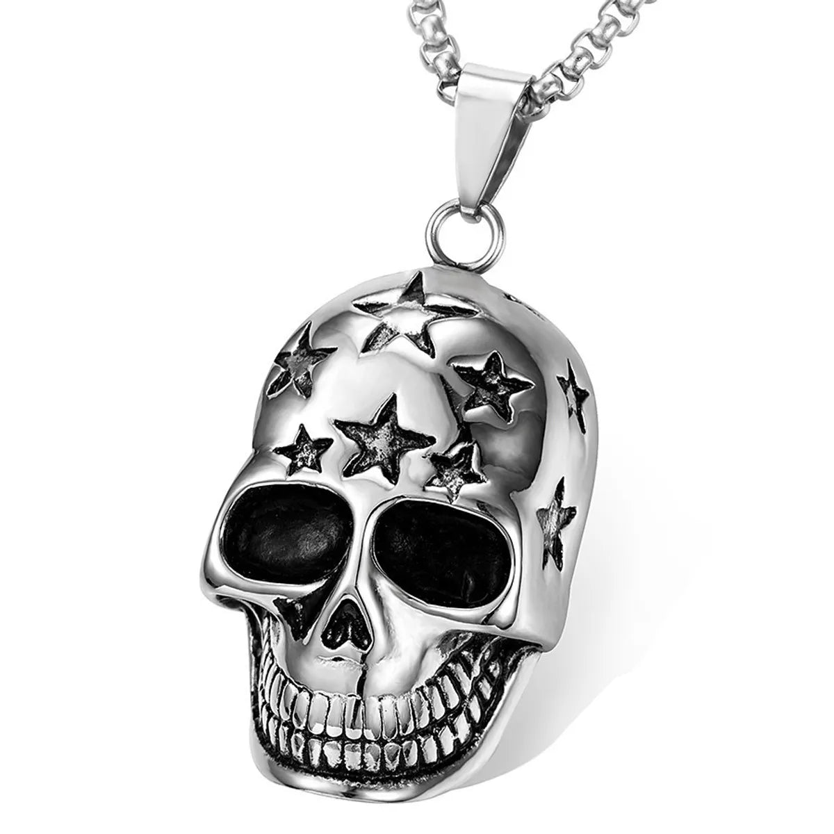 Hip-Hop Cross Angel Skull Alloy Titanium Steel Stoving Varnish Men'S Necklace 1 Piece