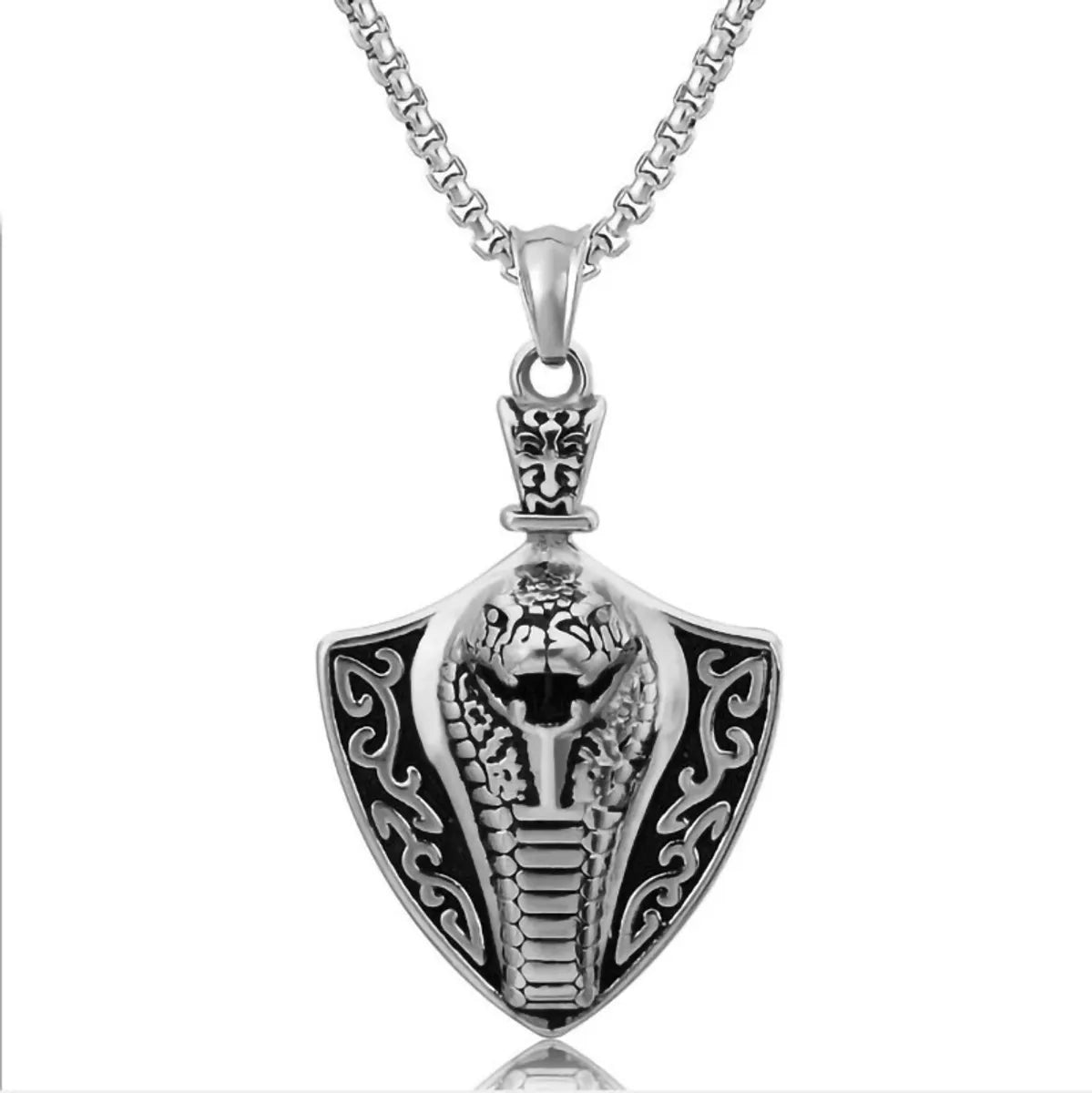 Hip-Hop Cross Angel Skull Alloy Titanium Steel Stoving Varnish Men'S Necklace 1 Piece