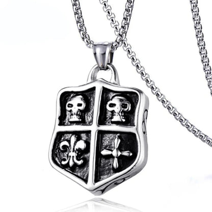 Hip-Hop Cross Angel Skull Alloy Titanium Steel Stoving Varnish Men'S Necklace 1 Piece