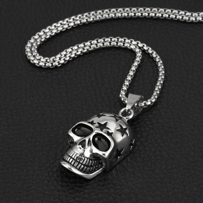 Hip-Hop Cross Angel Skull Alloy Titanium Steel Stoving Varnish Men'S Necklace 1 Piece