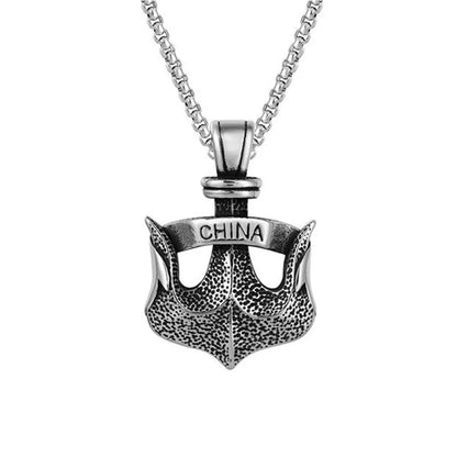 Hip-Hop Cross Angel Skull Alloy Titanium Steel Stoving Varnish Men'S Necklace 1 Piece