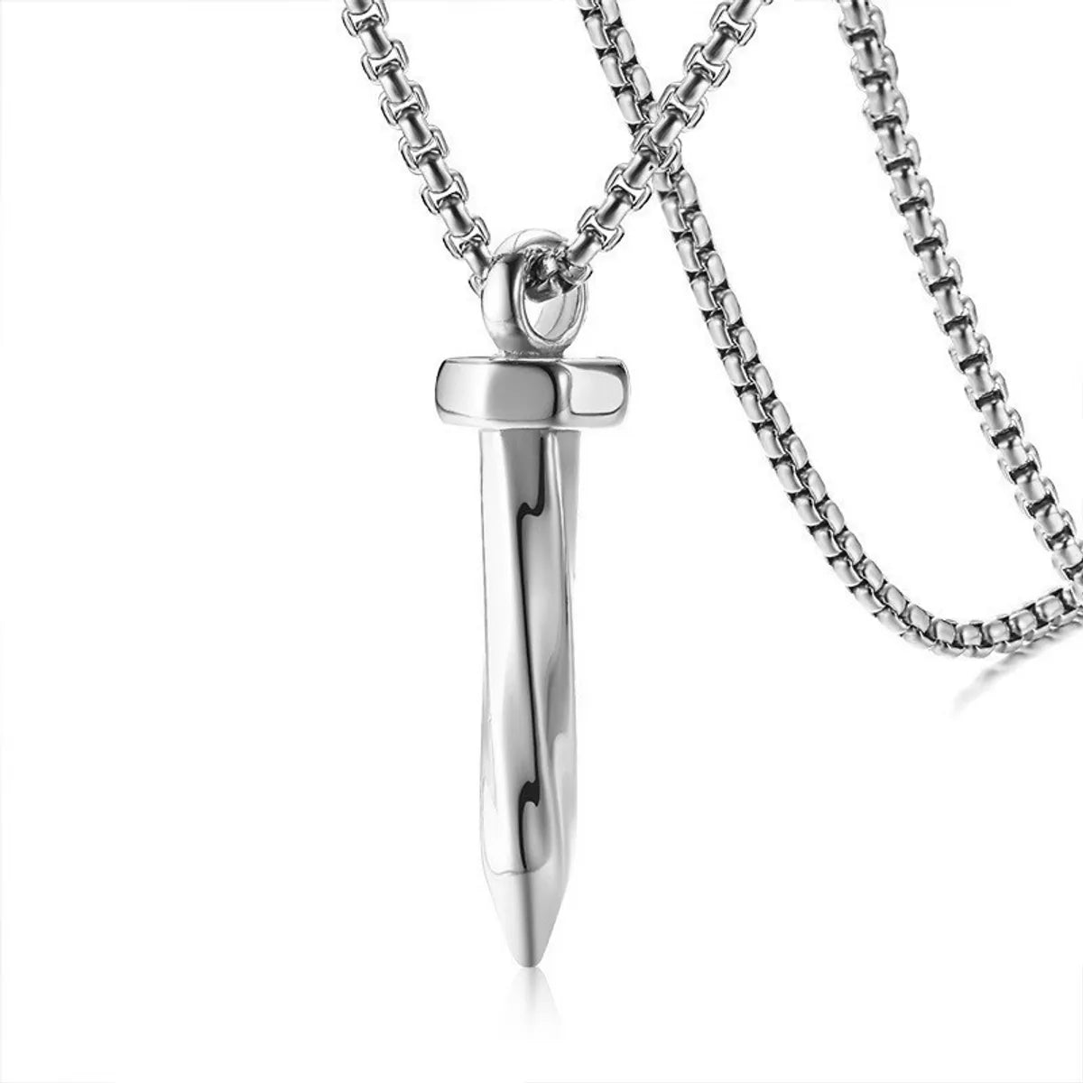 Hip-Hop Cross Angel Skull Alloy Titanium Steel Stoving Varnish Men'S Necklace 1 Piece