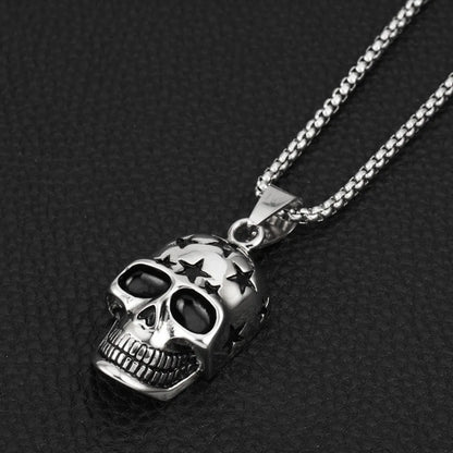 Hip-Hop Cross Angel Skull Alloy Titanium Steel Stoving Varnish Men'S Necklace 1 Piece