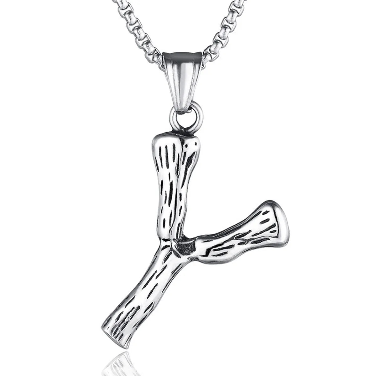 Hip-Hop Cross Angel Skull Alloy Titanium Steel Stoving Varnish Men'S Necklace 1 Piece