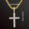 Hip-Hop Cross Copper Inlay Zircon Men'S Pendant Necklace