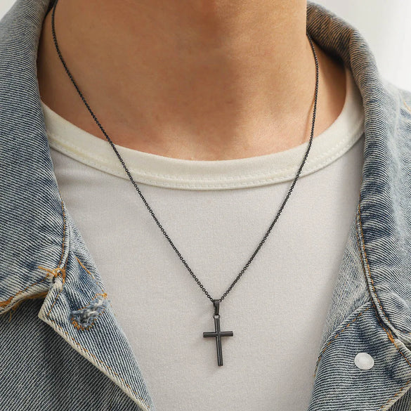 Hip-Hop Cross Copper Plating Gold Plated Pendant Necklace