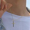 Hip-Hop Cross Copper Plating Gold Plated Pendant Necklace