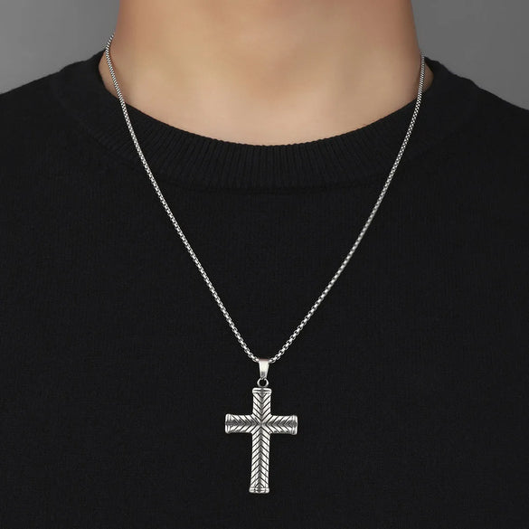 Hip-Hop Cross 201 Stainless Steel Polishing 18K Gold Plated Men'S Pendant Necklace