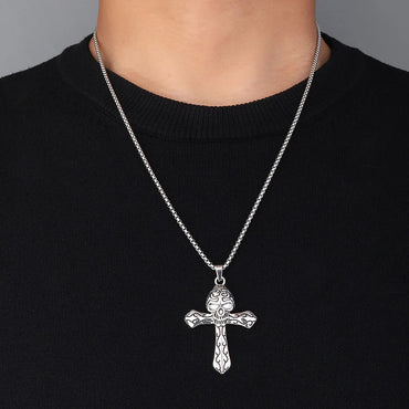 Hip-Hop Skull Cross 201 Stainless Steel Zinc Alloy Polishing Men'S Necklace