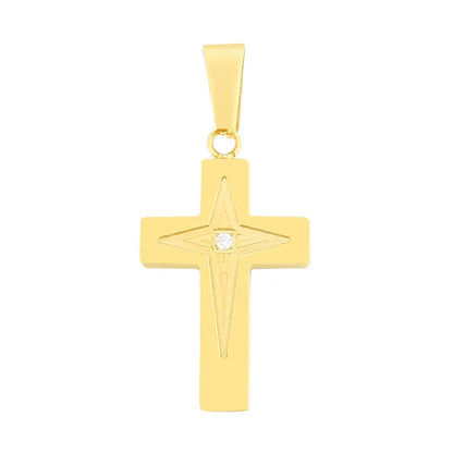 Hip-Hop Cross Solid Color Stainless Steel Plating 18K Gold Plated Charms