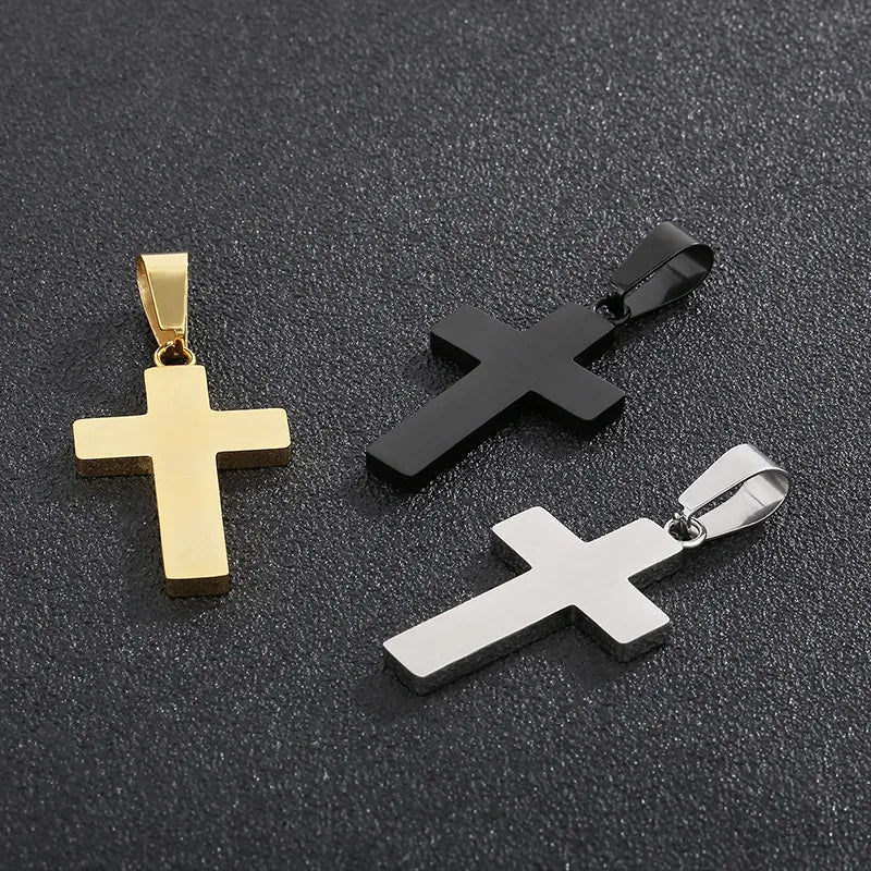 Hip-Hop Cross Solid Color Stainless Steel Plating 18K Gold Plated Charms