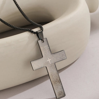 Wholesale Jewelry Hip-Hop Cross Stainless Steel Pendant Necklace