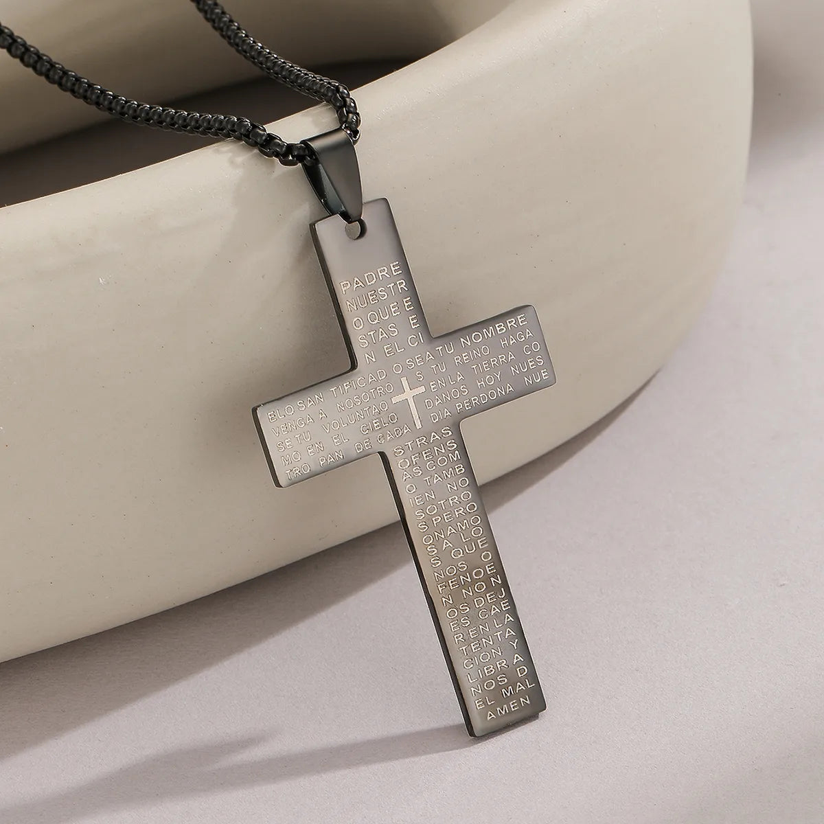 Wholesale Jewelry Hip-Hop Cross Stainless Steel Pendant Necklace