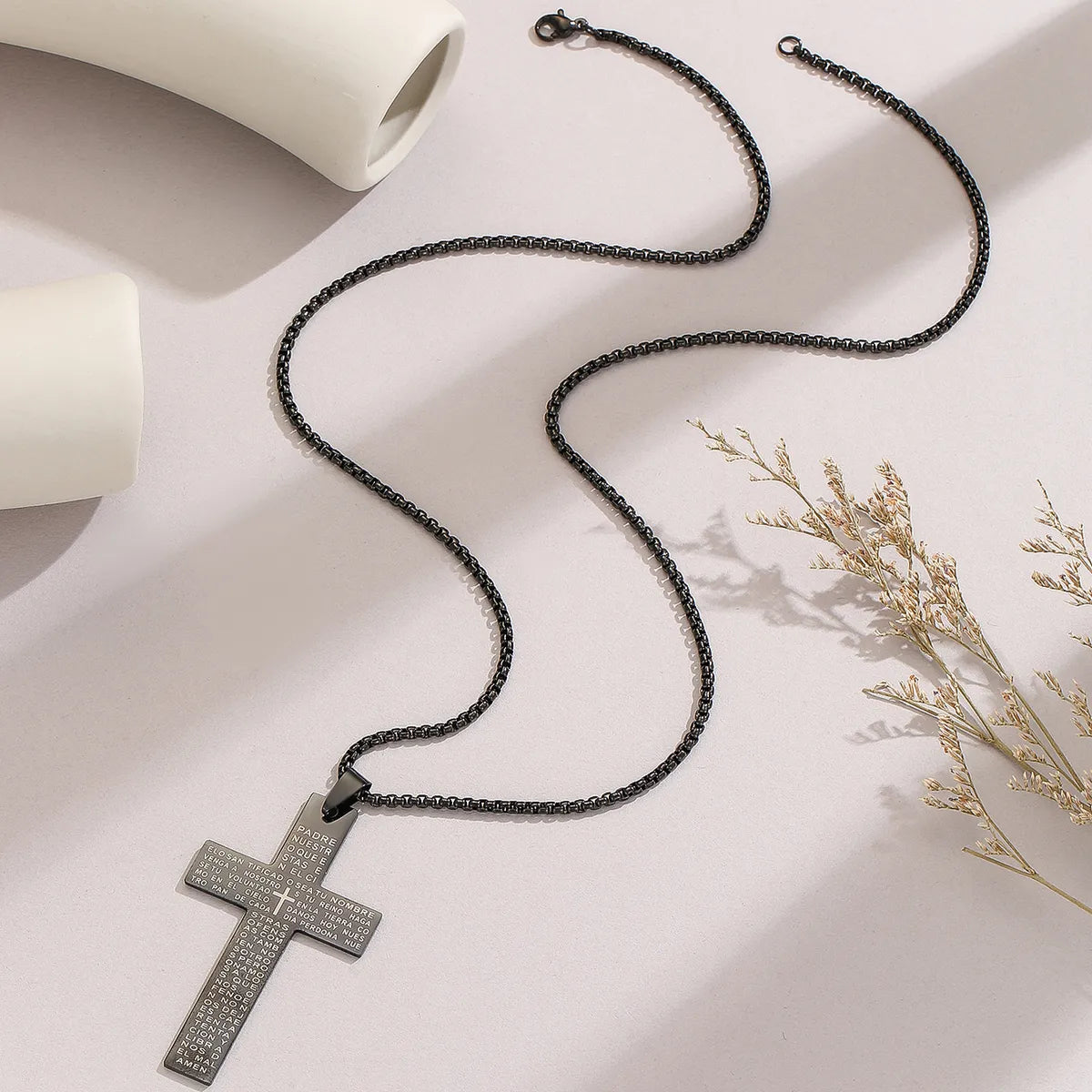 Wholesale Jewelry Hip-Hop Cross Stainless Steel Pendant Necklace