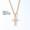 Hip-Hop Cross 304 Stainless Steel Copper Plating Inlay Zircon K Gold Plated Rhodium Plated Women'S Pendant Necklace