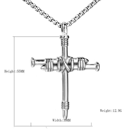 Hip-Hop Cross Stainless Steel Plating None 18K Gold Plated Rhodium Plated Men'S