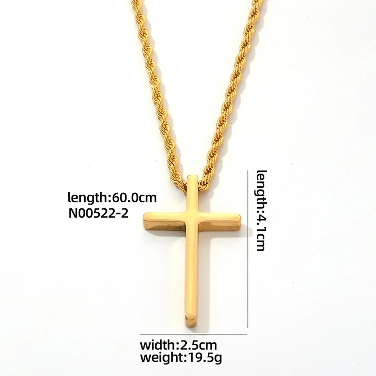 Hip-Hop Cross 304 Stainless Steel Plating Gold Plated Silver Plated Men'S Pendant Necklace