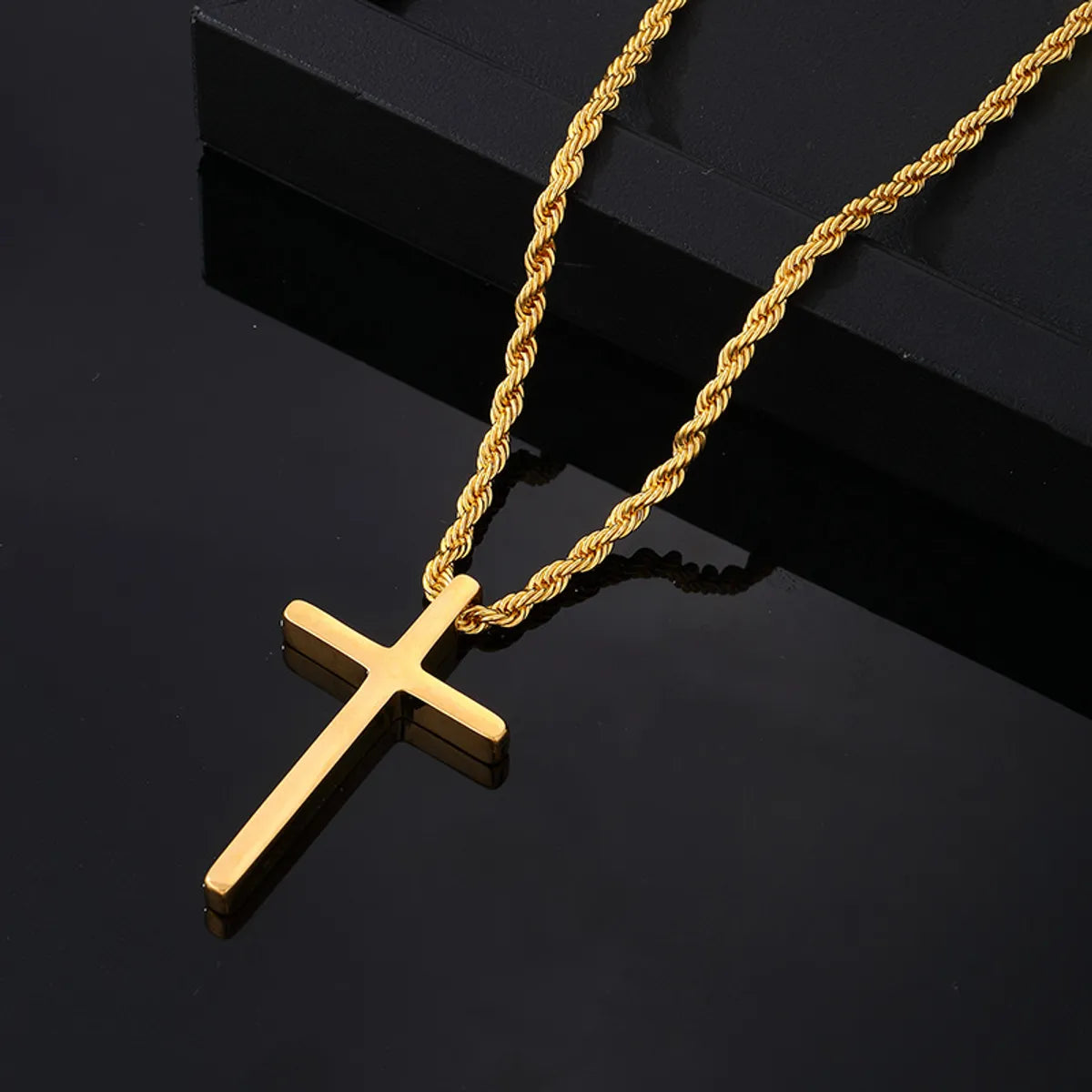 Hip-Hop Cross 304 Stainless Steel Plating Gold Plated Silver Plated Men'S Pendant Necklace