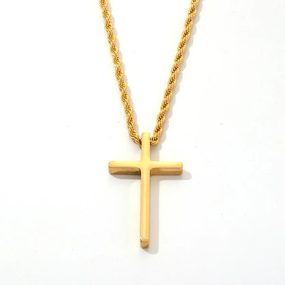 Hip-Hop Cross 304 Stainless Steel Plating Gold Plated Silver Plated Men'S Pendant Necklace