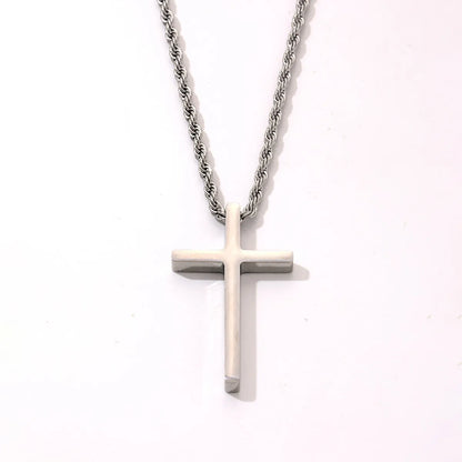 Hip-Hop Cross 304 Stainless Steel Plating Gold Plated Silver Plated Men'S Pendant Necklace