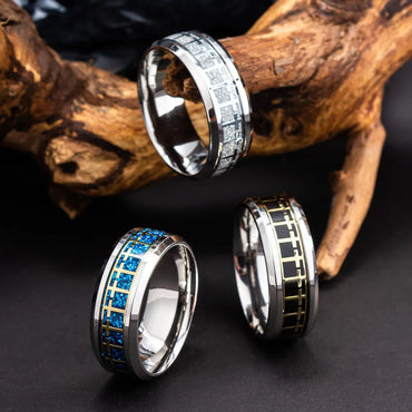 Hip-Hop Cross Titanium Steel Enamel Men'S Rings