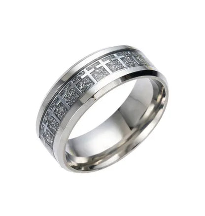 Hip-Hop Cross Titanium Steel Enamel Men'S Rings