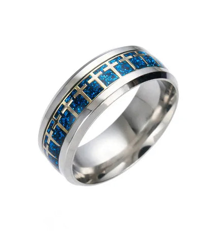 Hip-Hop Cross Titanium Steel Enamel Men'S Rings