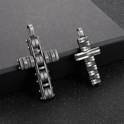 Hip-Hop Cross Titanium Steel Plating Men'S Pendant Necklace