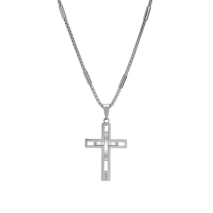 Hip-Hop Cross 304 Stainless Steel Polishing Unisex Pendant Necklace