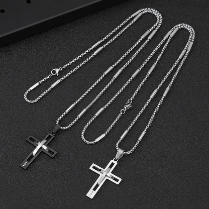 Hip-Hop Cross 304 Stainless Steel Polishing Unisex Pendant Necklace