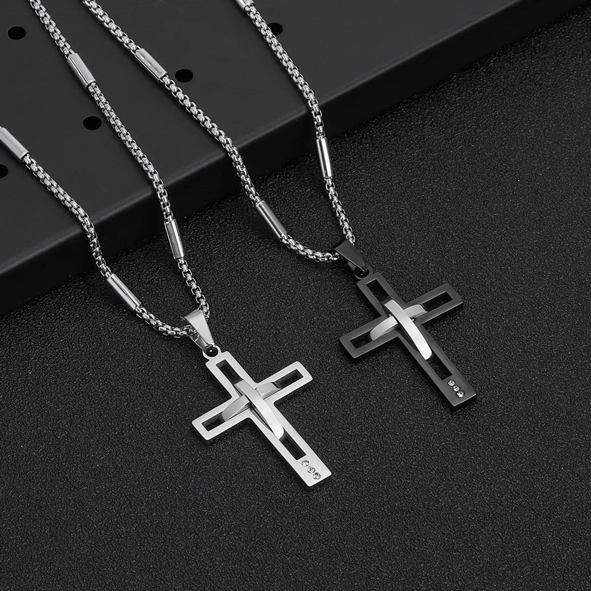 Hip-Hop Cross 304 Stainless Steel Polishing Unisex Pendant Necklace