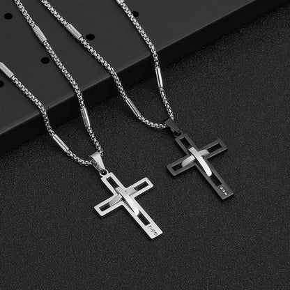 Hip-Hop Cross 304 Stainless Steel Polishing Unisex Pendant Necklace