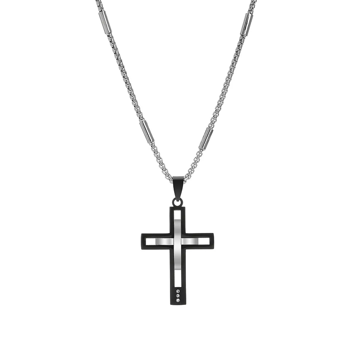 Hip-Hop Cross 304 Stainless Steel Polishing Unisex Pendant Necklace