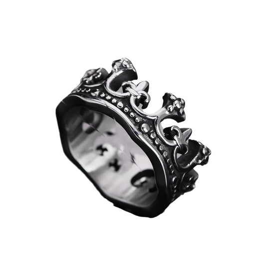 Hip-Hop Crown Titanium Steel Men'S Rings