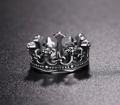 Hip-Hop Crown Titanium Steel Men'S Rings