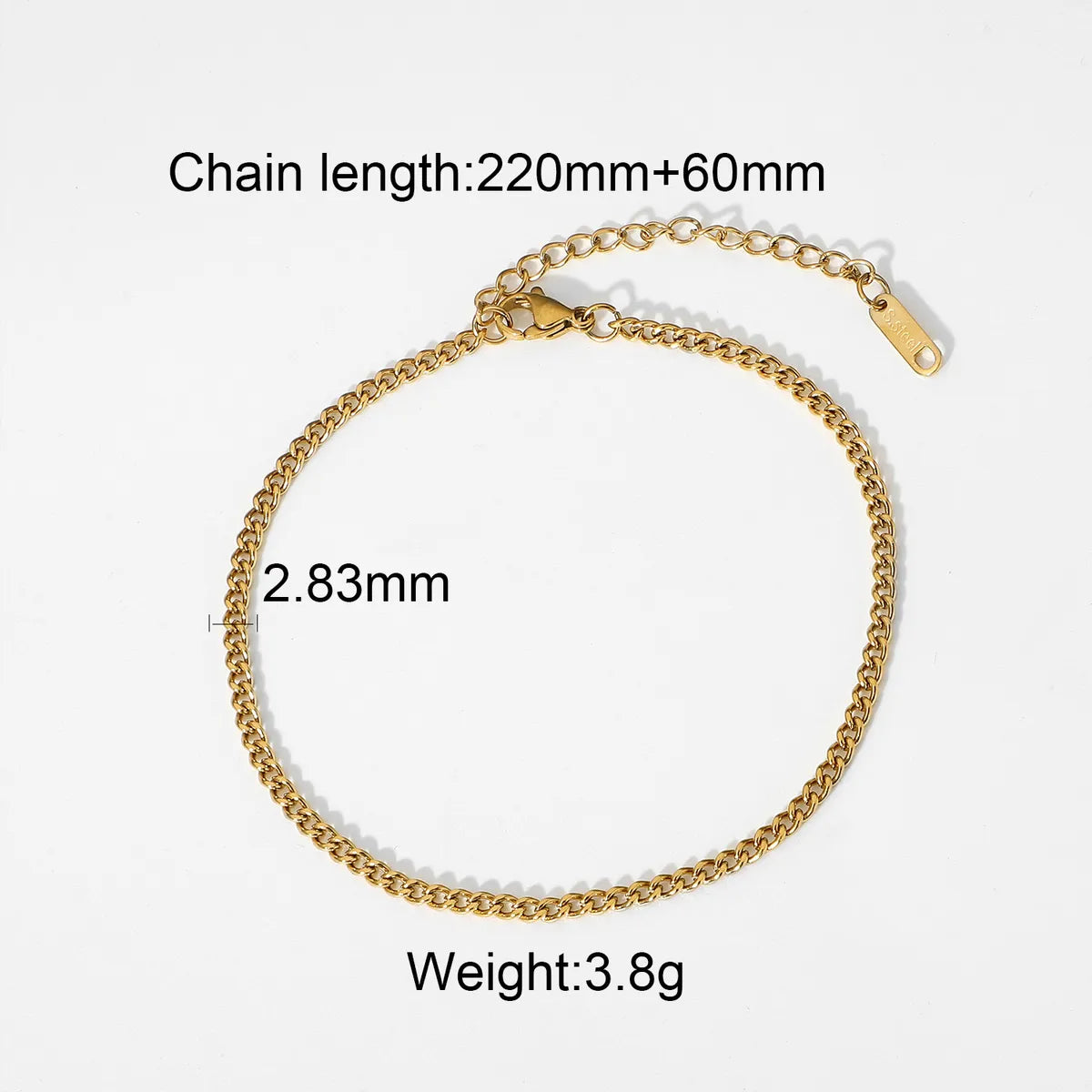 Simple Style Geometric Gold Plated Anklet Necklace