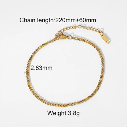 Simple Style Geometric Gold Plated Anklet Necklace